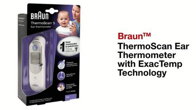 Braun Thermoscan Ear Thermometer with ExacTemp Technology, 2 of 13, play video