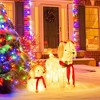 Costway Pre-lit Mama & Baby Poodle Dogs 60 Warm White LED Lights Red Hat & Scarf - 4 of 4