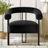 Velvet Accent Chair for Bedroom,Modern Barrel Armchair with Upholstered Velvet Backrest,Comfy Lounge Seating for Living Room-Maison Boucle - 2 of 4