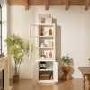 VYNXARIA Elegant 23.65"W*75.25"Tall Cabinet with Single Tempered Glass Door,Versatile Hutch with Double-Action Left & Right Doors,White - 4 of 4