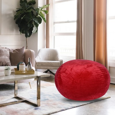 Vynxaria 4ft Minky Velvet Bean Bag Chair ¨C Plush Lounge Chair for Kids & Adults