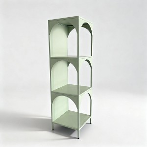 Fortune Candy 52.4" Tall 4-Tier Corner Display Shelf, Sage Green Steel Organizer for Home, Apartment, Retail, and Coffee Shops - 1 of 4
