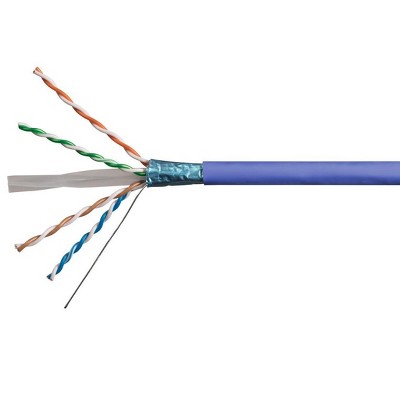 Monoprice Cat6A Ethernet Bulk Cable - 500 Feet - Purple, Solid, 550Mhz, F/UTP, CMR, Riser Rated, Pure Bare Copper Wire, 10G, 23AWG, No Logo (UL) (TAA)