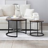 NicBex Set of 2 Coffee Table Nesting with MDF Tabletop and Metal Frame for Living Room,Bedroom,Apartment,Brown - 2 of 4