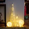 31.75"H  24"H and 16"H Sullivans Large Lighted Cone Trees - Set of 3  White - 3 of 3
