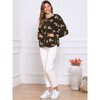 INSPIRE CHIC Women's Vintage Floral Print Winter Warm Long Sleeve Faux Shearling Collarless Button Down Fleece Jacket - 4 of 4
