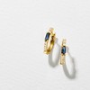 Pure Collection by Ross-Simons 0.20 ct. t.w. Sapphire and .11 ct. t.w. Diamond Huggie Hoop Earrings in 14kt Yellow Gold - 3 of 4