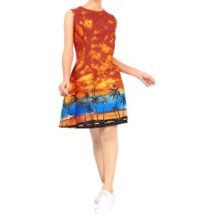 LA LEELA Women's Summer Loose Vacation Beachwear Mini Dress Wrap Swimwear Bathing Suit Cover Ups - 1 of 4