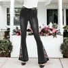 Anna-Kaci Women's Floral Daisy Embroidered Mid Rise Bell Bottom Jeans - 3 of 4