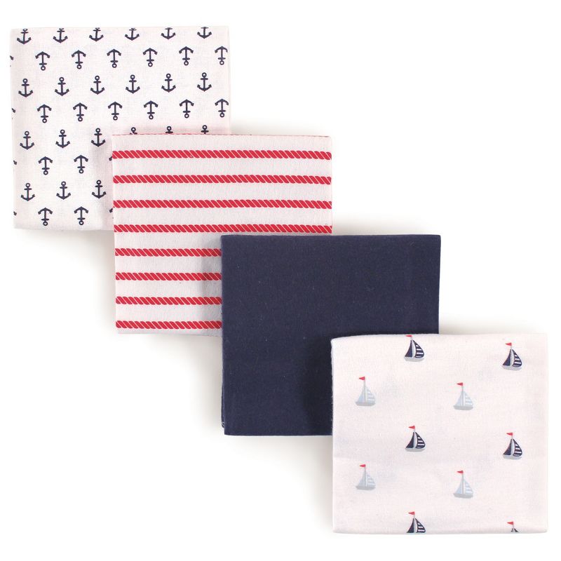 Luvable Friends Baby Boy Cotton Flannel Receiving Blankets, Sailboat, One Size, 1 of 3