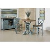 Bar Harbor Round Counter Height Dining Table with Brownish Gray Top Blue Rub - Treasure Trove Accents: 42" Diameter, Pine Base - 4 of 4