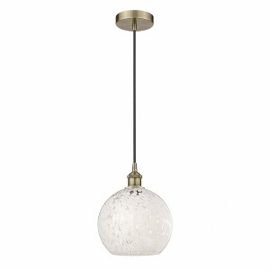 White Mouchette - 1 Light Cord Hung Mini Pendant In Modern Style-11.75 Inches Tall and 10 Inches Wide - 1 of 1