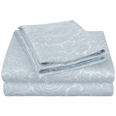 Italian Paisley Cotton Blend 600 Thread Count Deep Pocket Sheet Set by Blue Nile Mills