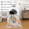 Machine Washable Moroccan Trellis Rug, Stain Resistant & Non-Slip, Vintage Floral Farmhouse Carpet for Dining Room, Bedroom - 4 of 4