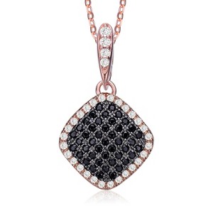 Guili Halloween Sterling Silver with Rose Gold and Black Plated Paved with Onyx Black Round Cubic Zirconias with Clear Round Cubic Zirconias Necklace - 1 of 2