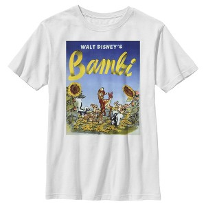 Boy's Bambi Classic Floral Movie Title Poster T-Shirt - 1 of 4