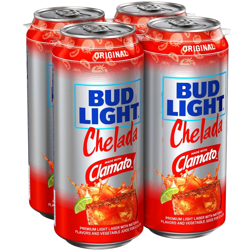 Bud Light &#38; Clamato Beer - 4pk/16 fl oz Cans, 1 of 12