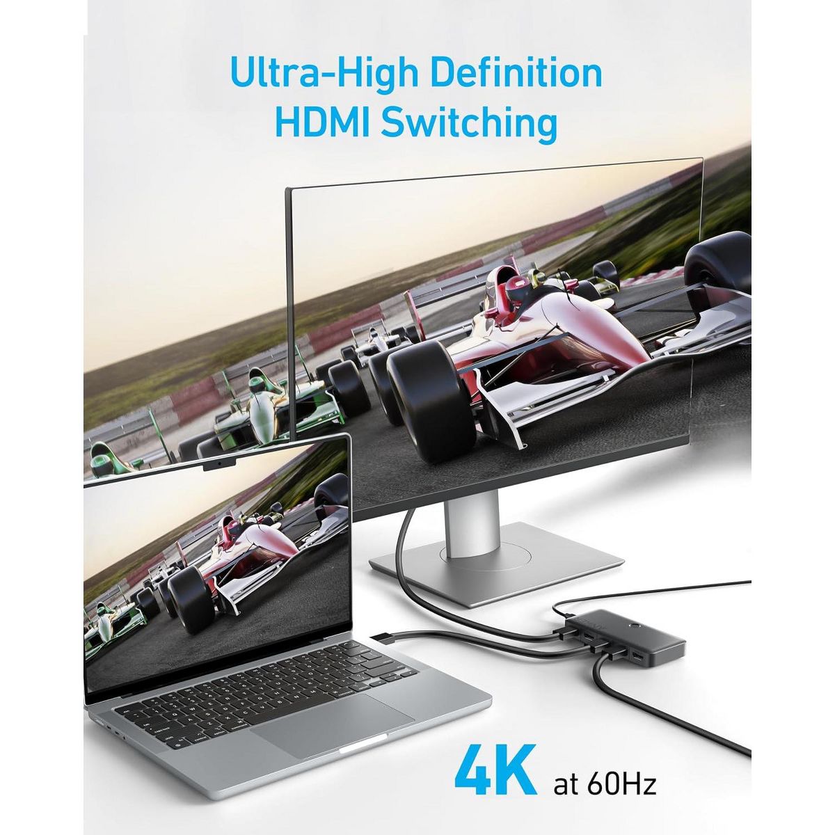 Anker HDMI Switch, 4 in 1 Out 4K@60Hz HDMI Switcher with Remote Selector - thumbnail 4
