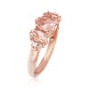 Ross-Simons 2.60 ct. t.w. Morganite Ring With White Topaz Accents in 18kt Rose Gold Over Sterling - 3 of 4