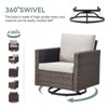 POCASSY All Weather Brown Wicker Patio Furniture Set, Outdoor Conversation Set with Swivel Chairs Set of 2 and Comfort Seat Cushion for Porch Balcony - 4 of 4