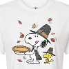 Women's - Peanuts - Thanksgiving Scene Cropped Graphic T-Shirt - 2 of 4