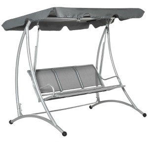 Resenkos 3-Seat Swing Chair, Patio Glider With Adjustable Canopy, Breathable Seat, Steel Frame, Garden, - 1 of 4