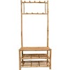 Nordlys Solid Bamboo Wood Hall Tree Exotic Boho Entry - 3 of 4