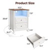 Nightstand with Charging Station, 17.7"W LED Bedside Table End Table - 2 of 4