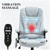 Massage Office Chair with Heat and Adjustable Recline, Swivel Desk Chair with Remote and Footrest for Home Office - 3irtyhousy - 2 of 4