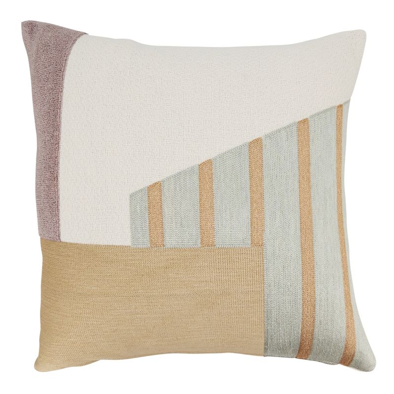 Saro Lifestyle Artistic Geometric Fun Poly Filled Throw Pillow, Multicolored, 18"x18", 1 of 4