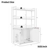 Large Litter Box Enclosure with Shelves, 52'' Hidden Cat Kitty Litter Furniture Corner Cats Bookshelf - 2 of 4