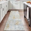 4'x6' Modern Abstract Area Rug, Machine Washable, Non-Slip, Low Pile, Foldable Distressed Rug for Living Room, Bedroom, Kitchen, Yellow - 2 of 4