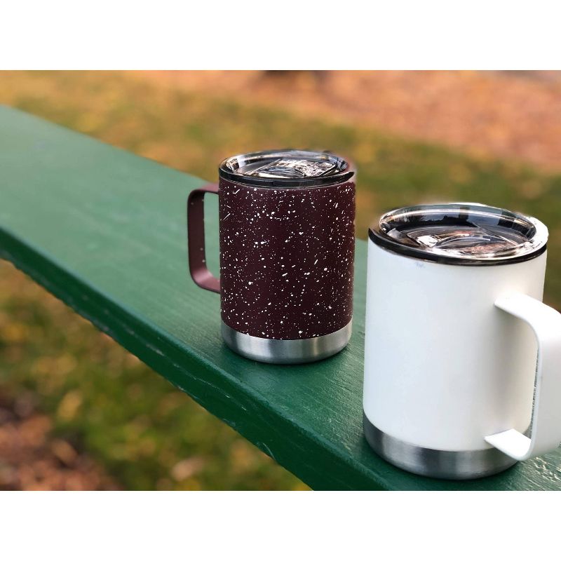 FIFTY/FIFTY 12oz Stainless Steel with PP Lid Speckle Mug Navy/White, 4 of 5