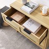 Vynxaria 3-Drawer Rattan Dresser Cabinet with Wide Drawers & Metal Handles - Farmhouse Wooden Storage for Living Room, Hallway, Office & More. - 4 of 4
