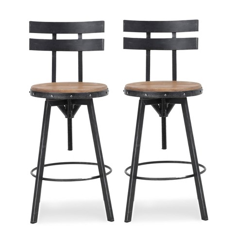 Black bar stools discount adjustable