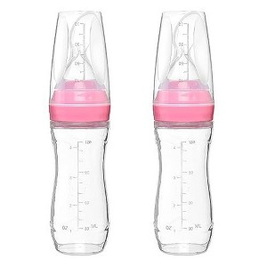 Goji Baby 4 oz Silicone Baby Food Dispensing Spoon 2 Pack - Great for 4+ Month Infants - Includes Stopper (Pink) - 1 of 4