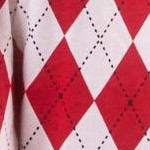 argyle red & white