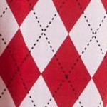 argyle red & white
