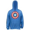 Mens Captain America Shield Symbol with Sleeve Print Text Pull Over Hoodie - 3 of 4