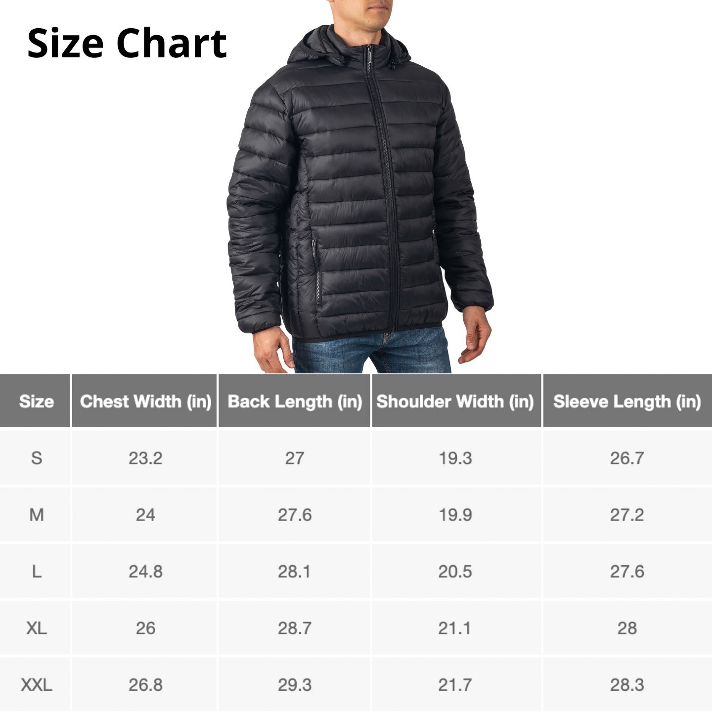 Мужская куртка Alpine Swiss Lightweight Puffer Jacket with Removable Hood Milo Winter Coat Packable Water-Resistant Down Alternative Bubble Jacket BLK 2XL — фото 8