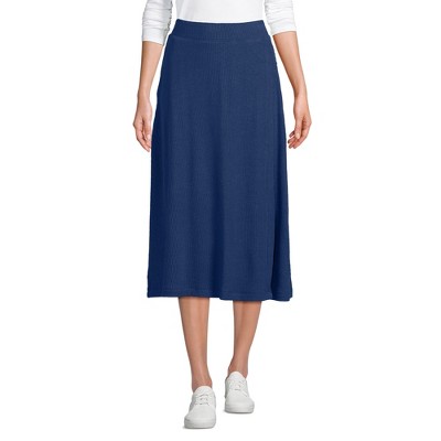 Lands' End Women's Cozy Rib Midi Wrap Skirt