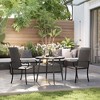 Aghana Digitals 2-Piece Brown Outdoor Dining Chairs: PE Rattan Woven, Steel Frame, High Back & - 2 of 4