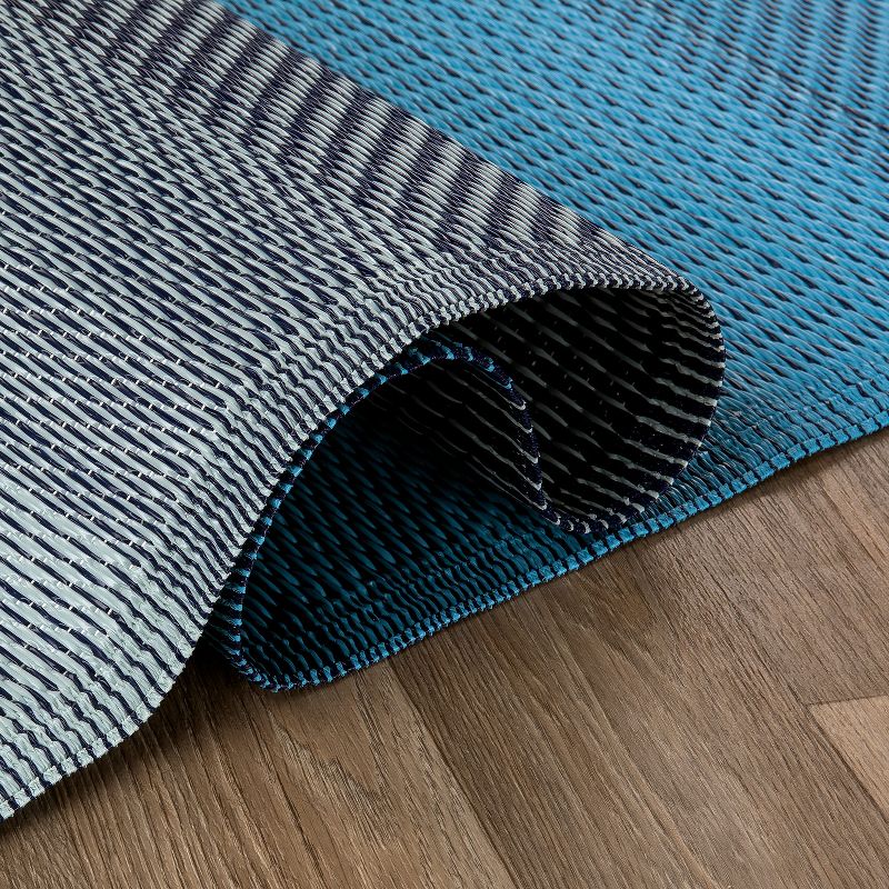 World Rug Gallery Contemporary Stripe Shade Reversible Recycled Plastic Outdoor Rugs, 5 of 12
