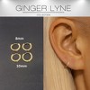 Small Huggie Hoop Earrings for Women 14kt Gold Plated CZ Body Jewelry by Ginger Lyne Collection - 2 of 4