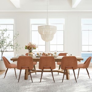 Modern Upholstered Dining Chairs Set, Mid-Century Fabric Chairs with Walnut Legs, Comfortable Padded Seat for Kitchen & Dining Room-Maison Boucle - 1 of 4