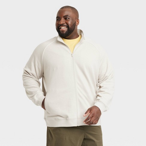 Men's Big & Tall Casual Fit Zip-Up Sweatshirt - Goodfellow & Co™ Cream 4XL