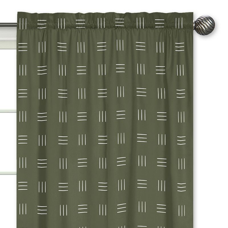 Sweet Jojo Designs Window Curtain Panels 84in. Jungle Green and White, 3 of 6