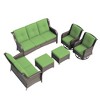 UPTION 6-Piece Wicker Outdoor Patio Conversation Set with Cushions - 3 of 4