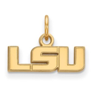 Black Bow Jewelry 14k Yellow Gold Plated Sterling Silver Louisiana State Fighting Tigers NCAA Extra Small Pendant - 1 of 3