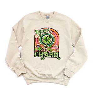 Simply Sage Market Women's Graphic Sweatshirt Lucky Charm Retro St. Patrick's Day - 1 of 3